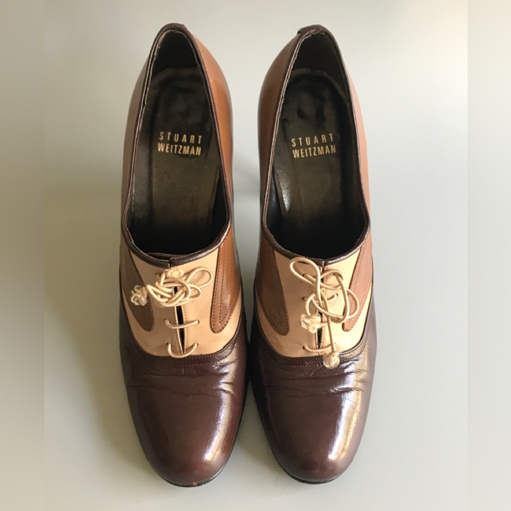 Stuart Weitzman Colorblock Laceup Pump Thailand Style: Dry Kid Size: 7 M - Picture 3 of 13